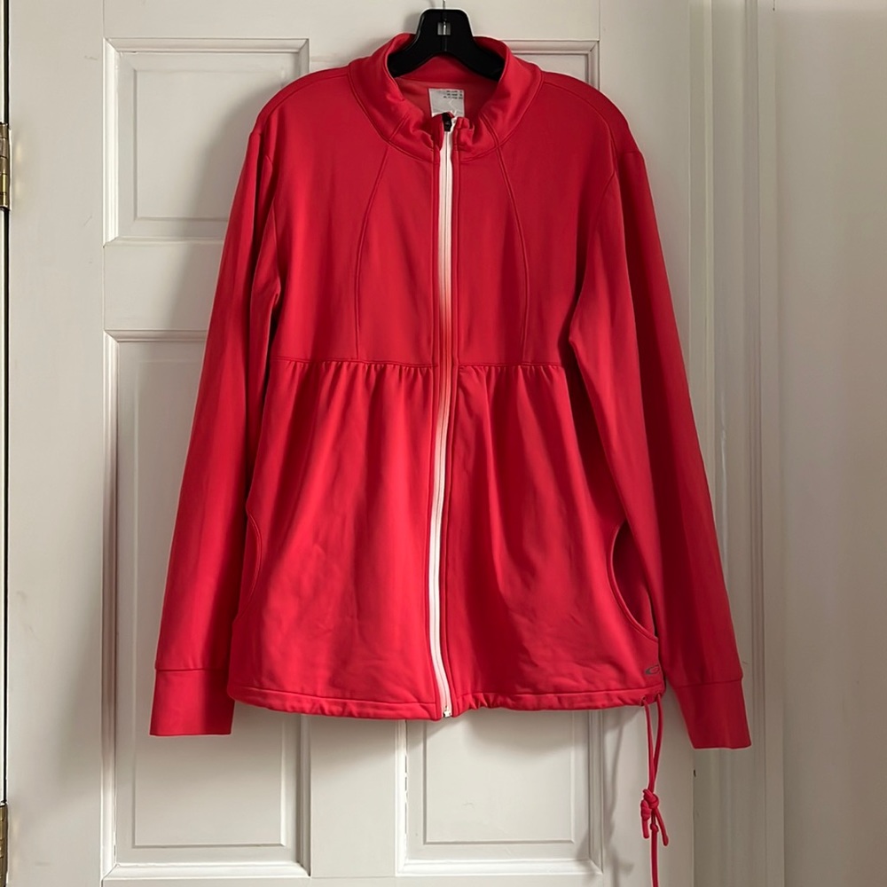 Oakley pink size XL zip up with drawstring and long sleeves